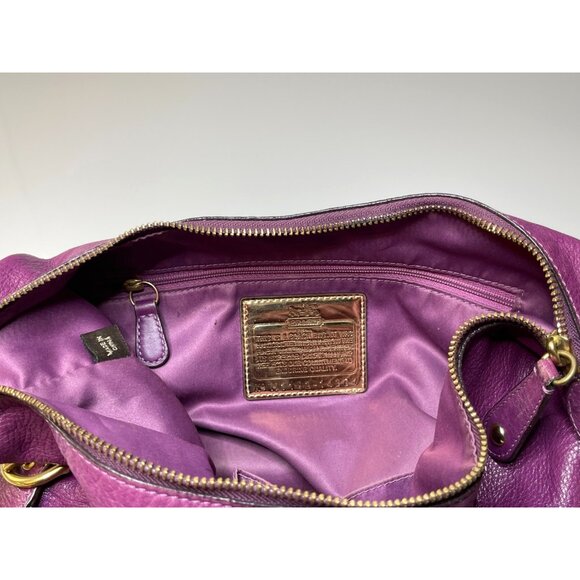 Y2K COACH 14304 Madison Hailey Purple Pebbled Leather Hobo Shoulder Bag Purse - Picture 4 of 16